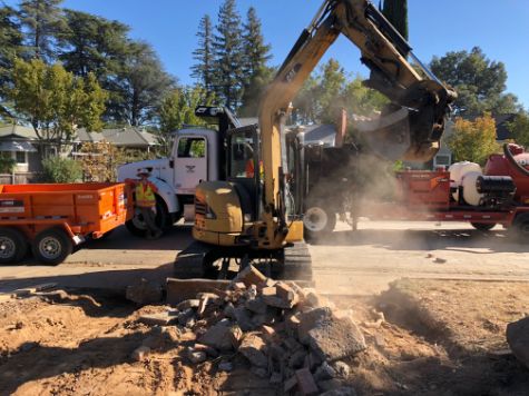 this is an image of concrete construction in mountain house