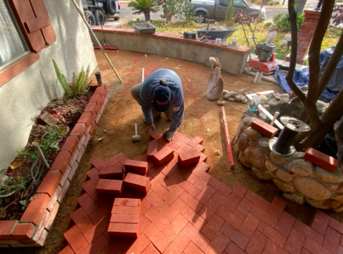this image shows brick masonry contractor in Brentwood, California