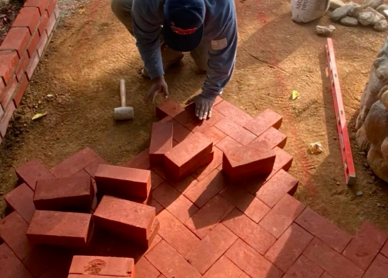 this image shows brick pavers in Brentwood, California