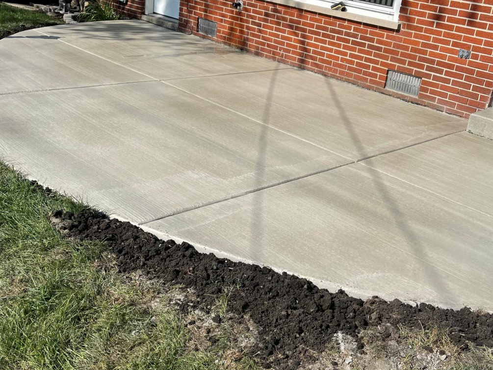 this image shows concrete patios in Brentwood, California