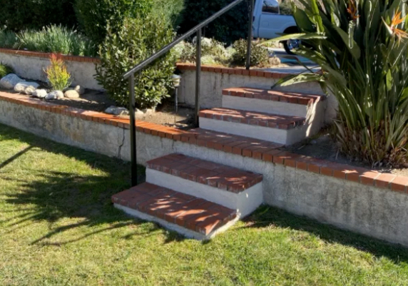 this image shows concrete steps in Brentwood, California