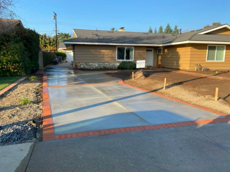 this image shows driveway in Brentwood, California