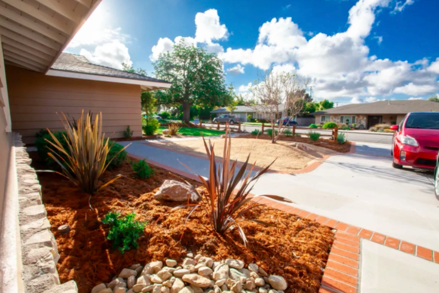 this image shows driveways in Brentwood, California