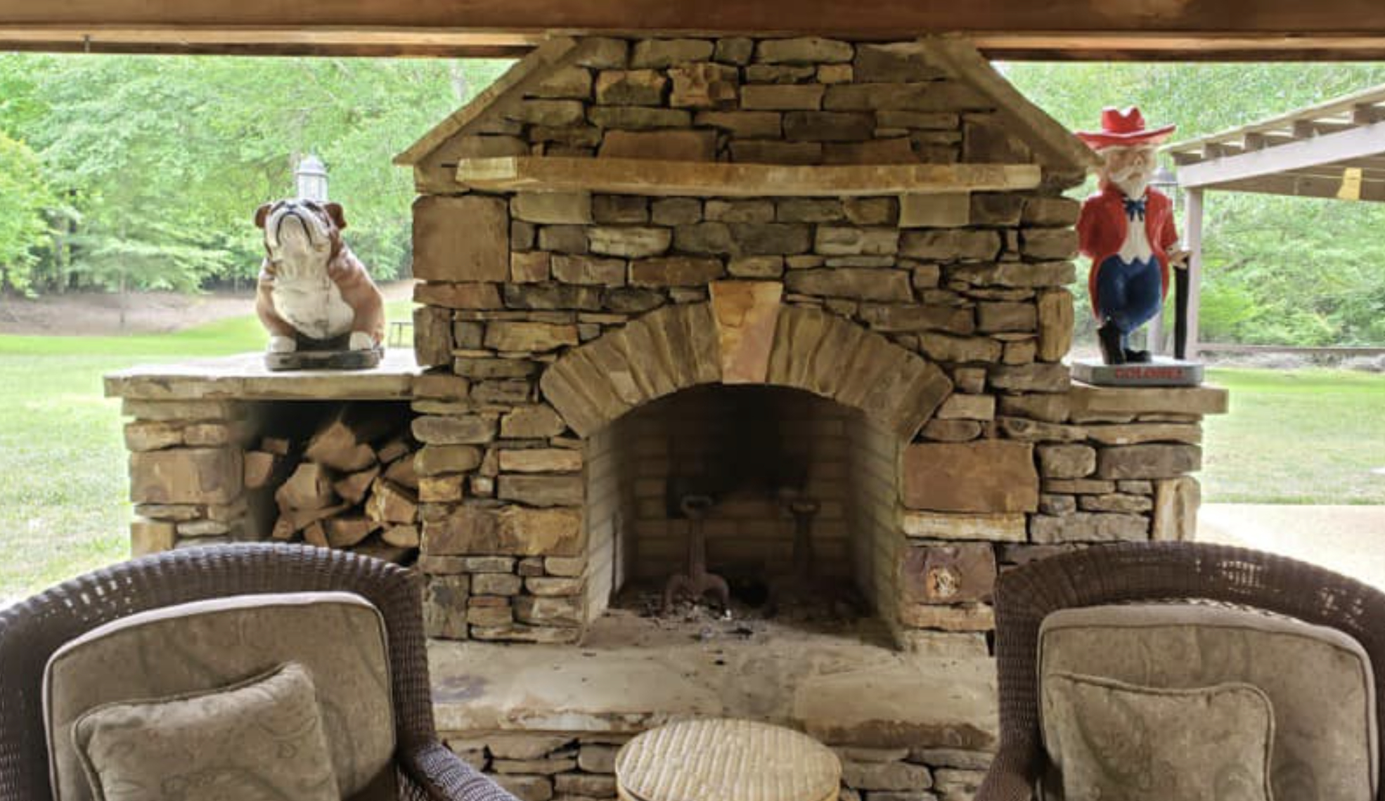 this image shows fireplace in Brentwood, California